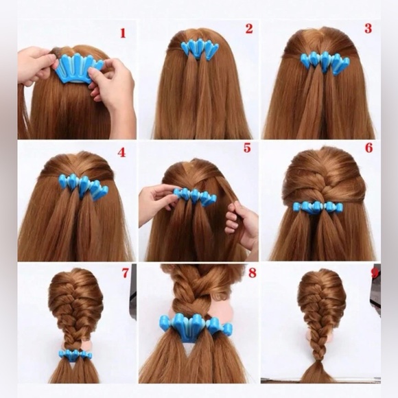 🎀🆕 Blue Five-finger Sponge Braiding Tool For Daily Use Of Rolls,Twists,Braids - Picture 4 of 7